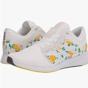 adidas White and Yellow Floral Athletic Shoes